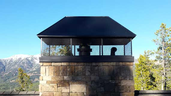 Custom Stainless Steel Chimney Cap - Big Sky